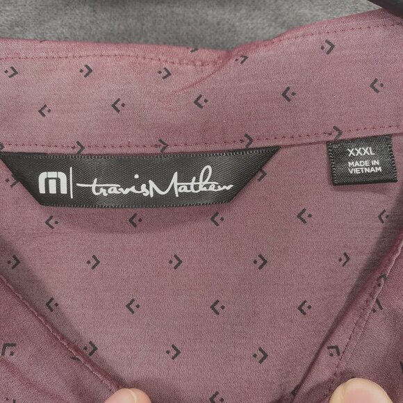 Travis Mathew Mens Patterned Button-Up Short-Sleeve Shirt XXXL - Picture 5 of 10